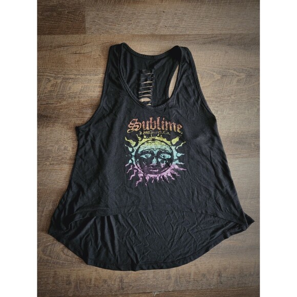 Live Nation Womens M Sublime Cropped Distressed Party T Shirt - Picture 1 of 4